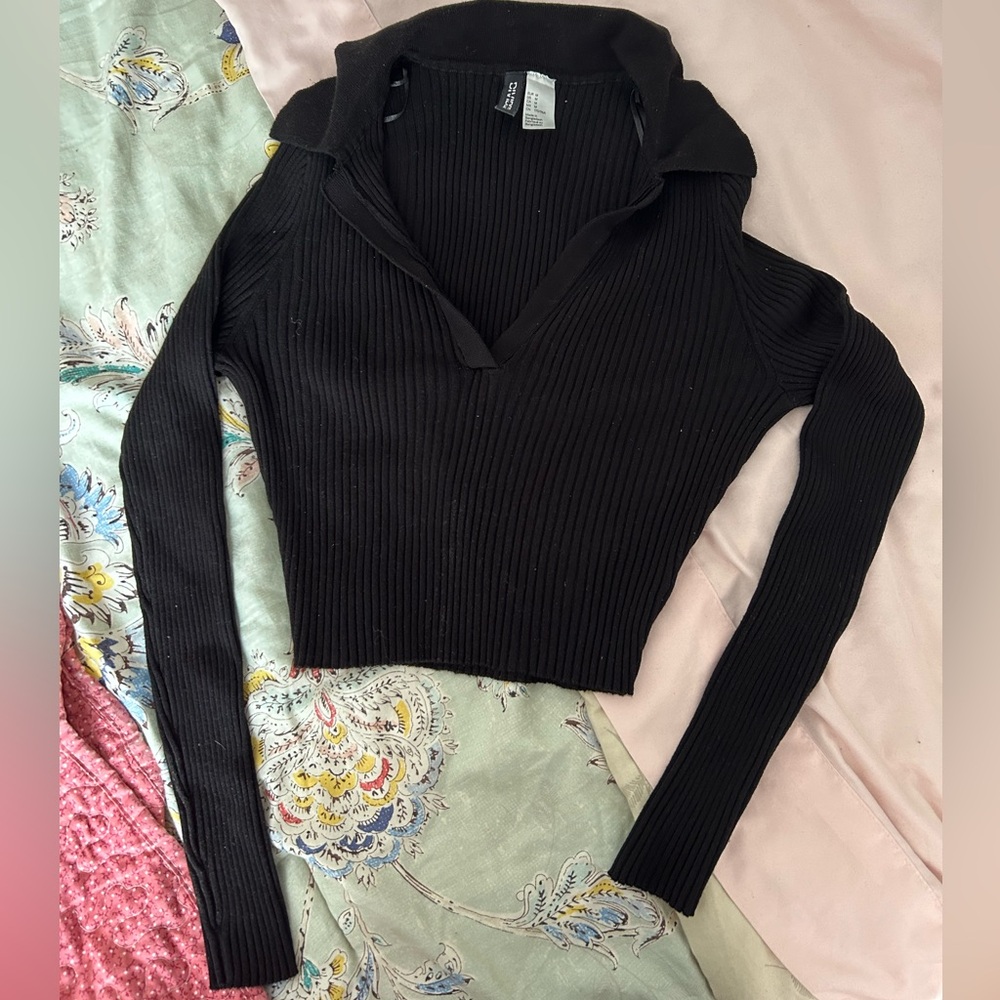 H&M crop top black M